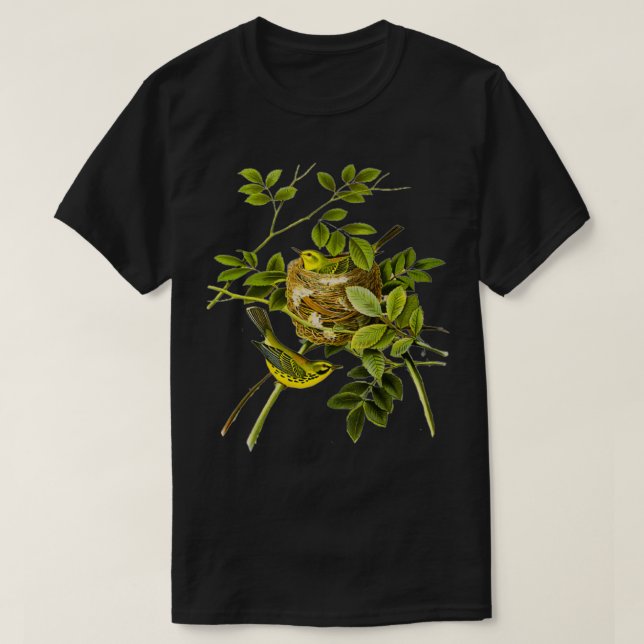 Vintage Gelbvögel & Nestgeschenke Vogelbeobachtung T-Shirt (Design vorne)