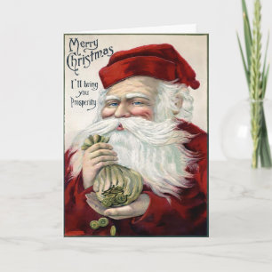 Vintage Geldbeutel Weihnachtskarte Feiertagskarte