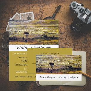 Vintage-Gemälde, Antiquitätenhändler Visitenkarte