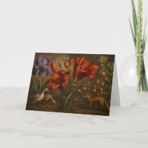Vintage-Gemälde eines botanischen Gartens mit Wild