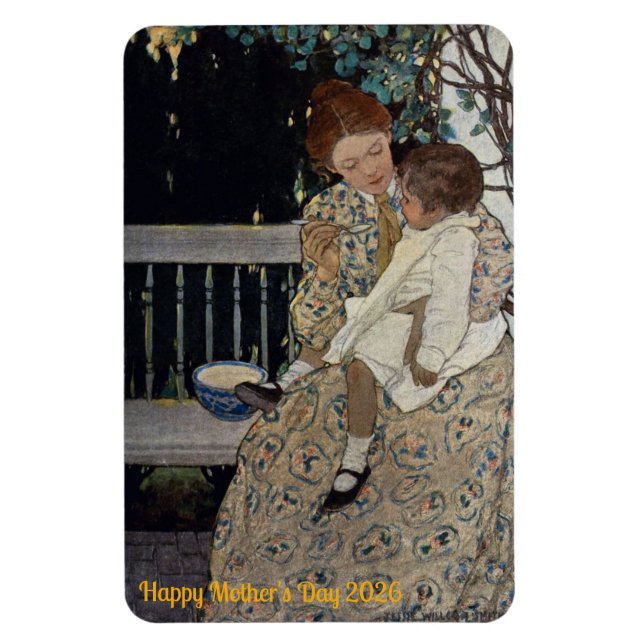 VINTAGE-Gemälde Muttertag ~  Magnet (Vertikal)