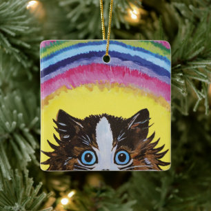 Vintage-Gemälde von Katzen von Ronner Knip • 2-sei Keramikornament