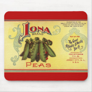 Vintage-Gemüse-Dosenetiketten-Kunst, Iona-Marke Er Mousepad