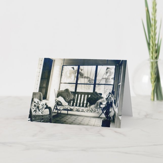 Vintage, gemütliche Veranda Feiertagskarte (Vorderseite)