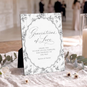 Vintage-Generationen der Liebe Graue Hochzeit Fotoplatte
