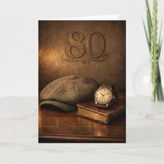 Vintage Gentleman 80th Birthday Classic Karte