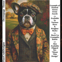 Vintage Gentleman Frenchie Dog Art EW6L Decoupage