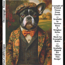  Vintage Gentleman Frenchie Dog Art EW6R Decoupage