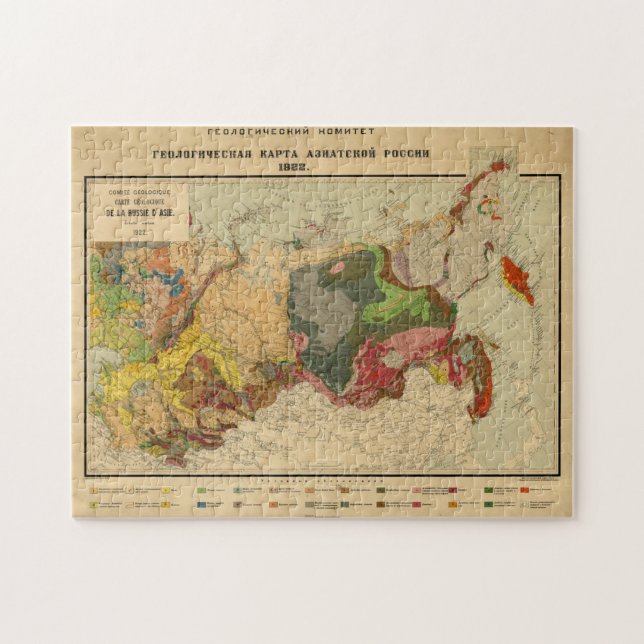 Vintage geologische Karte Russlands (1922) (Horizontal)