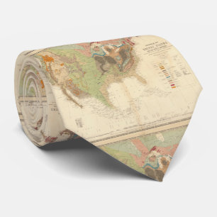 Vintage geologische Karte Vereinigter Staaten Krawatte