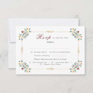Vintage-Geometrie Intrigenes klassisches Motiv Hoc RSVP Karte