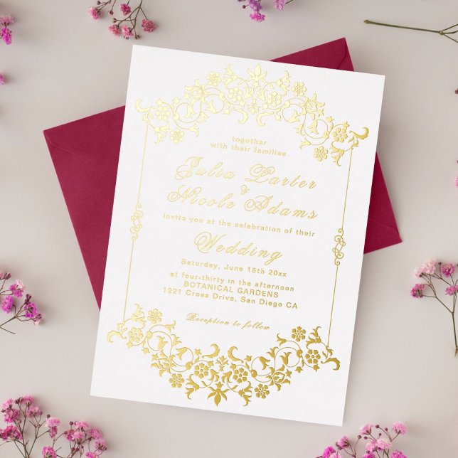 Vintage Geometrie — Klassische Motif Hochzeit Folieneinladung (Von Creator hochgeladen)