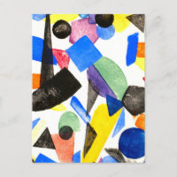 Vintage-Geometrie-Malerei-Postkarte