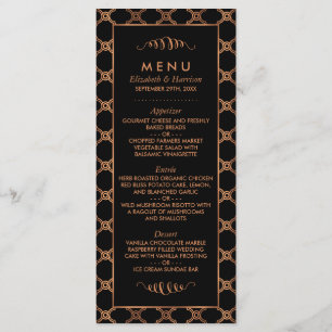 Vintage Géométrique Art Déco Gatsby Mariage Menu