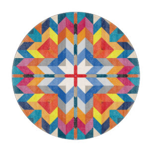 Vintage Geometrisch: Skandinavische Farbblöcke Schneidebrett