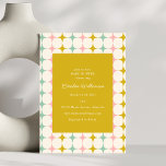 Vintage geometrische Pastel MCM Stars Kinderdusche Einladung<br><div class="desc">Mit diesem Vintagen geometrischen Pastel Baby Shower Invitation, das mit einem ansprechenden Design von MCM (Mitte des Jahrhunderts)-Stars aufwartet, heißen wir Sie herzlich willkommen. Die sanften Pastelltöne, gepaart mit geometrischen Retro-Mustern, schaffen ein charmantes und nostalgisches Ambiente, das perfekt zum Feiern der bevorstehenden Ankunft geeignet ist. Diese Einladung verbindet den Stil...</div>