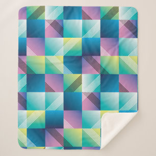 Vintage geometrische Quadrate: Abstraktes Muster Sherpadecke