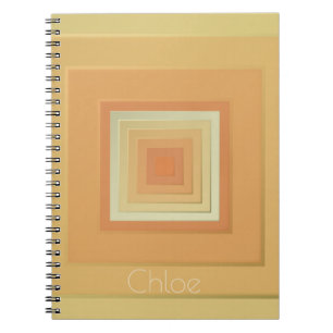 Vintage geometrische Quadrate (Weichgelb & orange) Notizblock