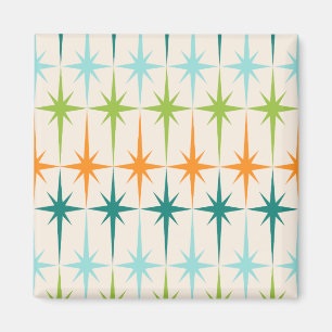 Vintage Geometrische Sternenexplosionen Magnet