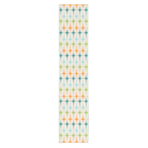 Vintage geometrische Sternenexplosionen Tischläufe Kurzer Tischläufer