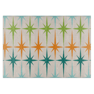 Vintage geometrische Sternexplosionen Glasschneide Schneidebrett