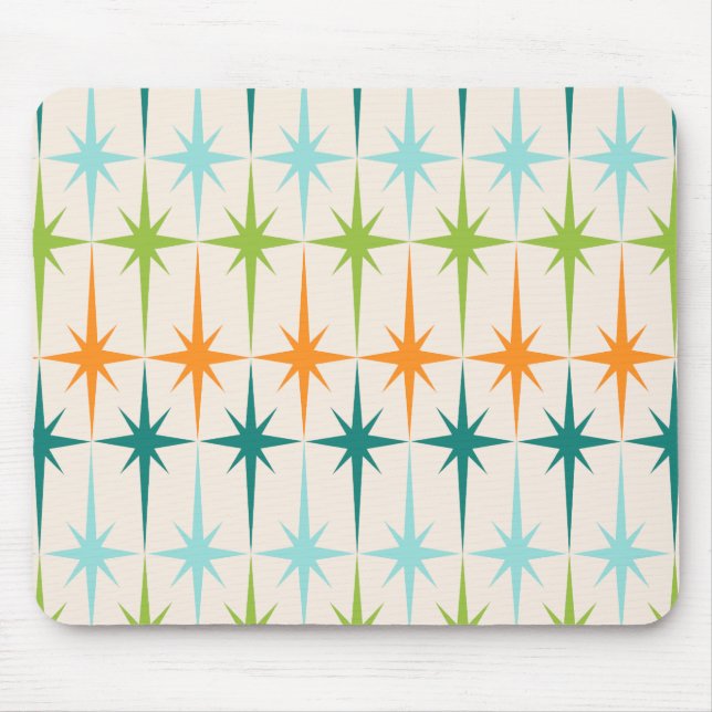 Vintage geometrische Sternexplosionen Mousepad (Vorne)