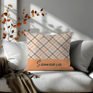 Vintage geometrischer beiger Name Kissen