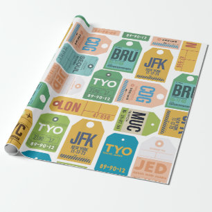 Vintage-Gepäckanhänger-Wrap-Papier Geschenkpapier