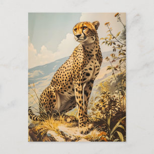 Vintage Gepard Postkarte