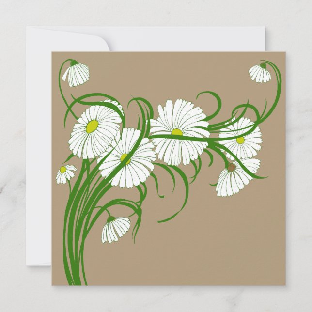 Vintage Gerber Daisy Flowers Spring Invitation (Devant)