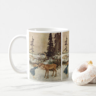 Vintage Gerda und das Rentier von Edmund Dulac Kaffeetasse