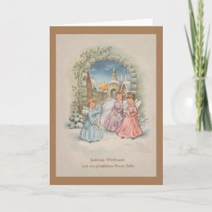 Vintage German Christmas and New Year Card Karte