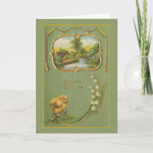 Vintage German Fröhliche Ostern Easter Card Feiertagskarte