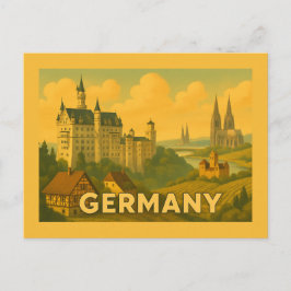 Vintage German Landmarks Postkarte
