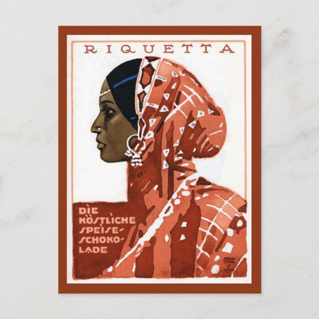 Vintage German Requetta Chocolate Ad Postkarte (Vorderseite)