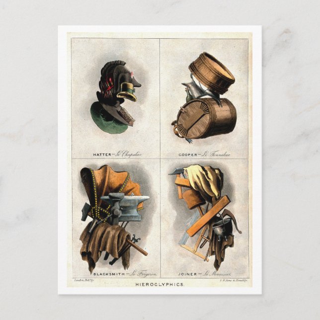 Vintage Gesamtporträts Postkarte (Vorderseite)