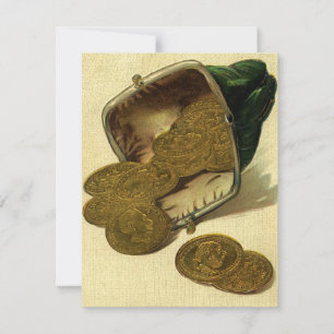 Vintage Geschäft Finanzen, Goldmünze Geld im Porte