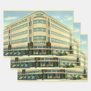 Vintage Geschäft, Knapp's Kaufhaus Geschenkpapier Set