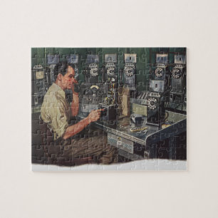 Vintage-Geschäft, Telefonreparaturmann für Münzfer