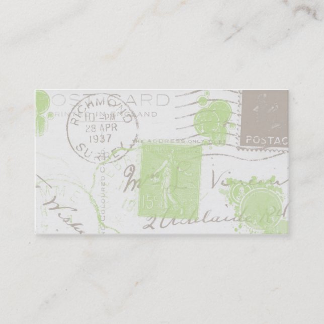 Vintage Geschäfts-Visitenkarten der Poststempel-II Visitenkarte (Vorderseite)