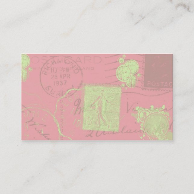 Vintage Geschäfts-Visitenkarten der Poststempel-IV Visitenkarte (Vorderseite)