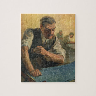 Vintage Geschäftsarchitekt und Baupläne
