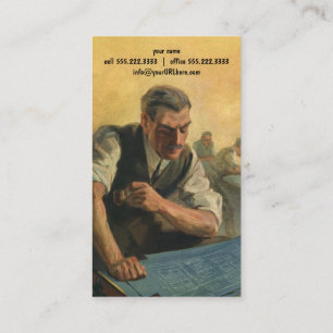Vintage-Geschäftsarchitekt und Baupläne Visitenkarte