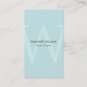 Vintage Geschäftskarten mit Monogramm - Hellblau Visitenkarte
