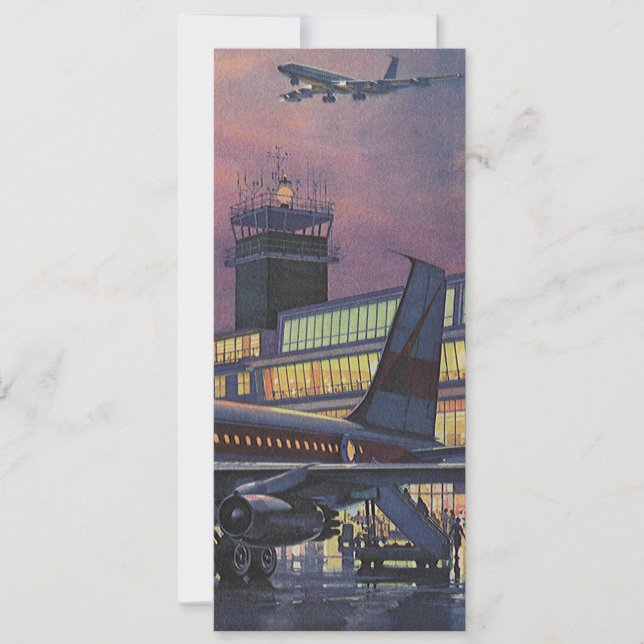 Vintage Geschäftsreisende im Flugzeug am Flughafen (Vorderseite)