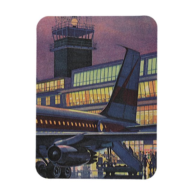 Vintage Geschäftsreisende im Flugzeug am Flughafen Magnet (Vertikal)