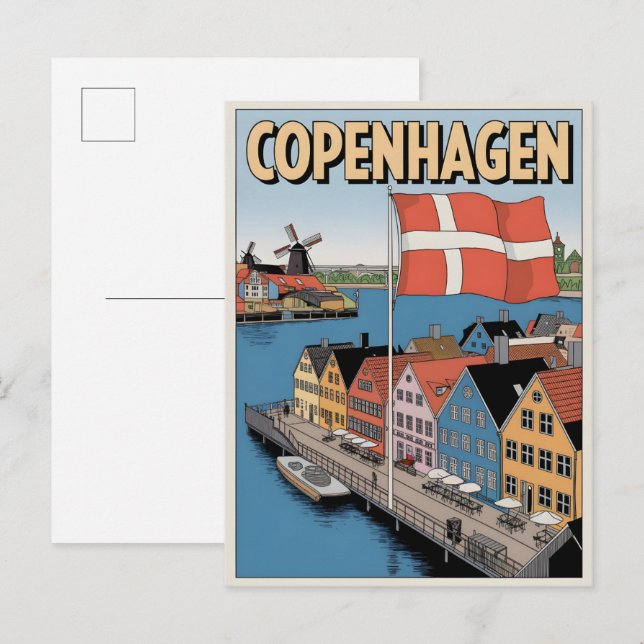 Vintage Geschenke aus Kopenhagen Postkarte (Vorne/Hinten)
