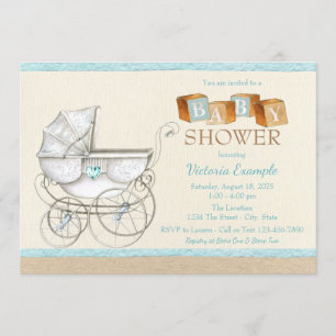Vintage geschlechtsneutrale Babyshower-Einladungen Einladung