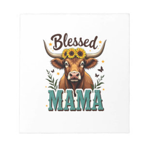 Vintage Gesegnete Mama Highland Kuh Sonnenblume We Notizblock