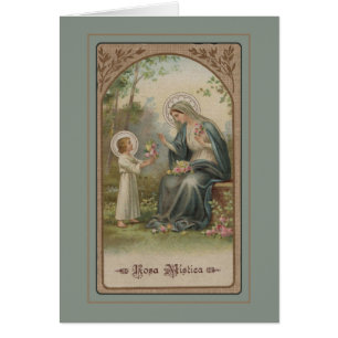 Vintage gesegnete Mutter-Kinderjesus-Rosen